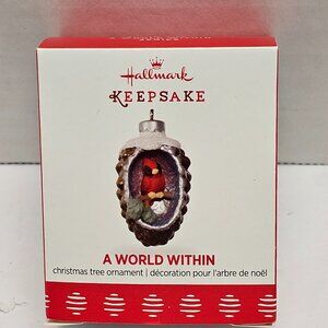 New Hallmark Keepsake Red Bird A World Within Miniature Beauty of Birds Ornament